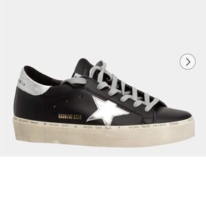 Golden Goose Black and Silver Hi Star Sneakers